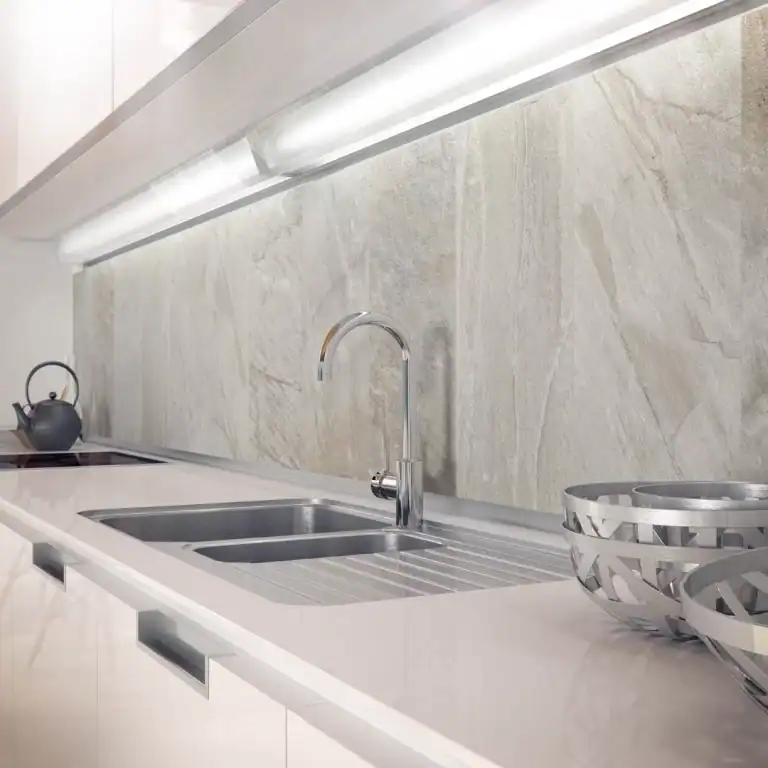 Garla Peral quartzite stone effect porcelain tile mosaic