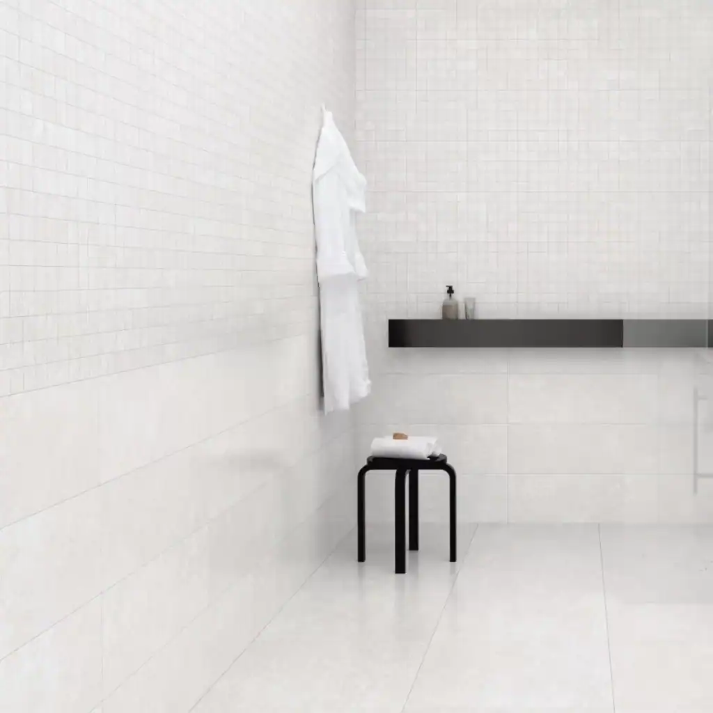 Grange White concrete effect ceramic tiles