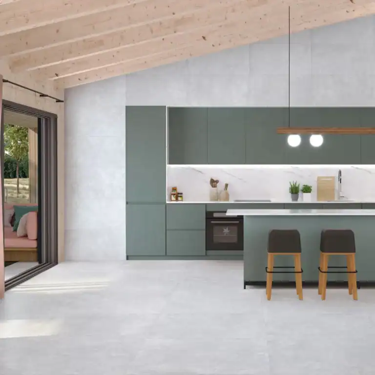 Ground Silver Soft cement concrete effect porcelain tiles