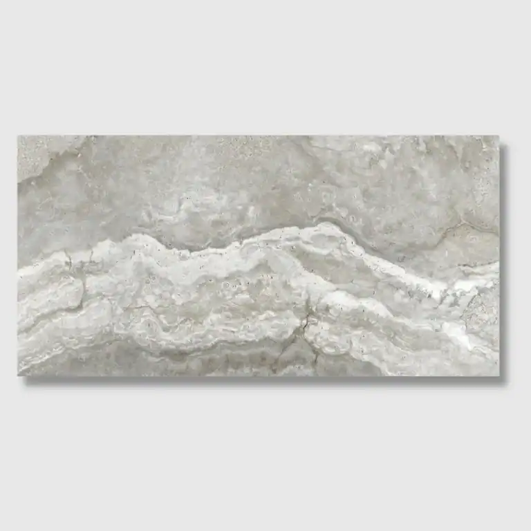 silver travertine matt tile
