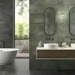 green metal effect ceramic wall tile