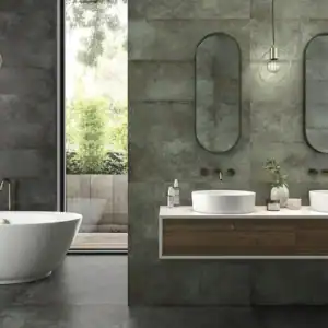 green metal effect ceramic wall tile