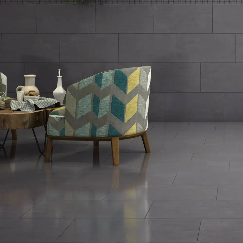 Contemporary Dark Grey Polished Tile
