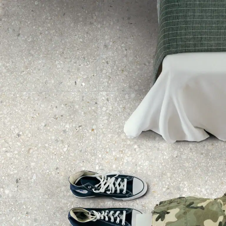 light terrazzo effect porcelain tile