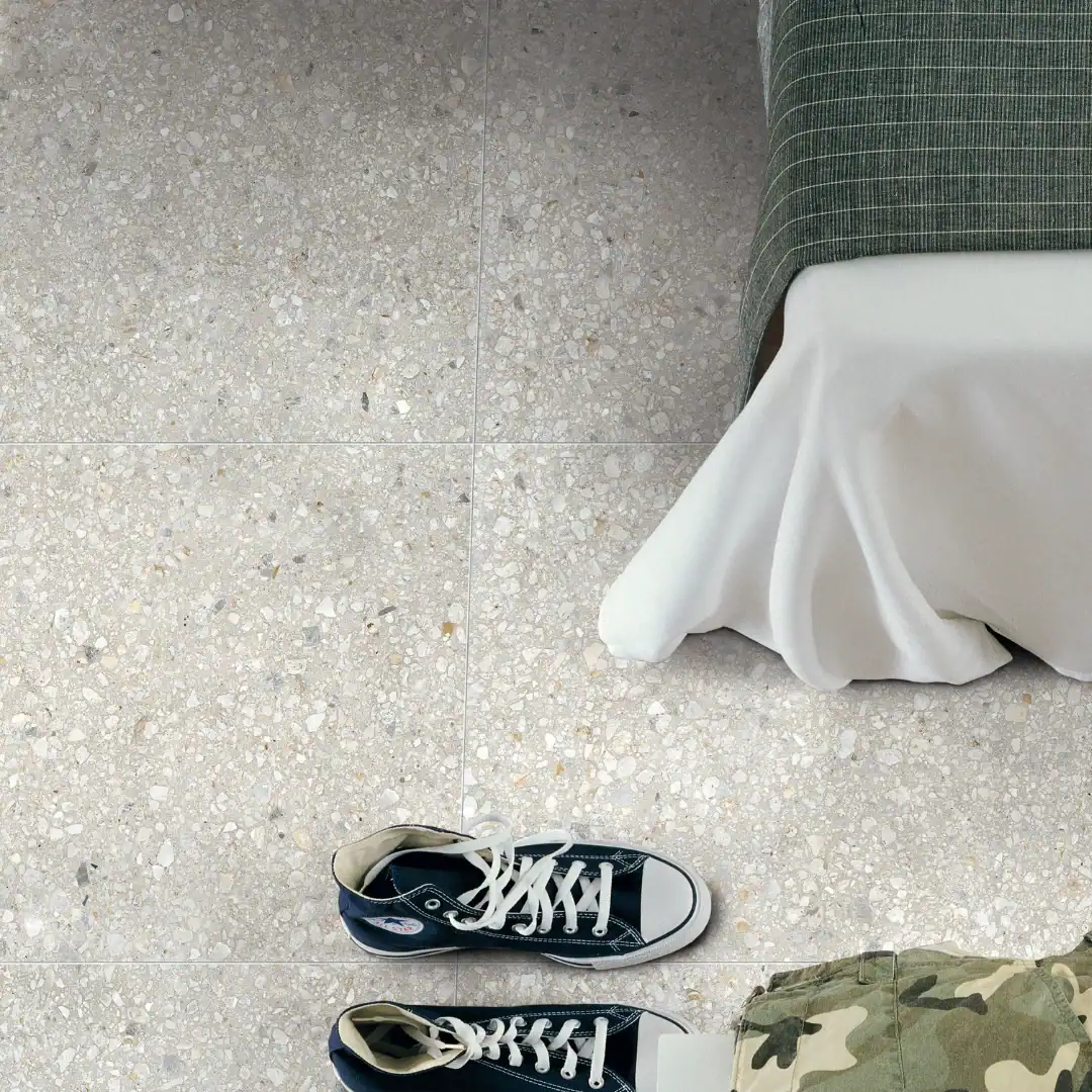 light terrazzo effect porcelain tile
