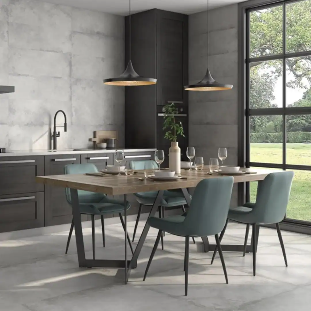 grey metal effect porcelain tile