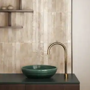 almond glossy ceramic tile