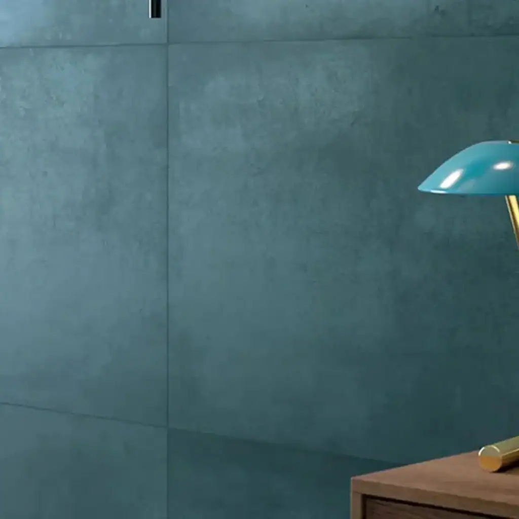 petrol blue metal tile