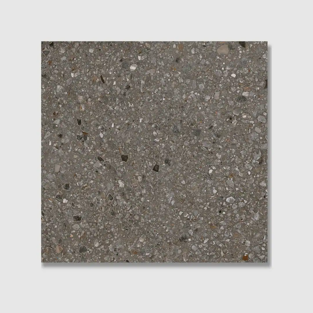 dark terrazzo effect porcelain tile