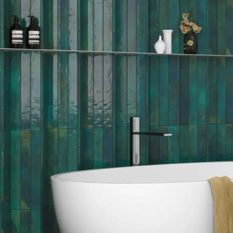 blue glossy ceramic tile