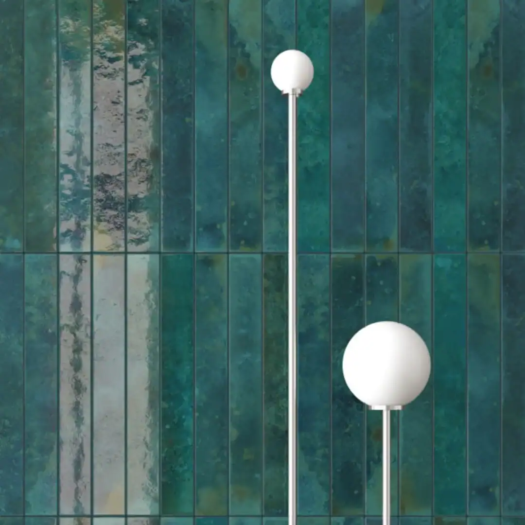 blue glossy ceramic tile