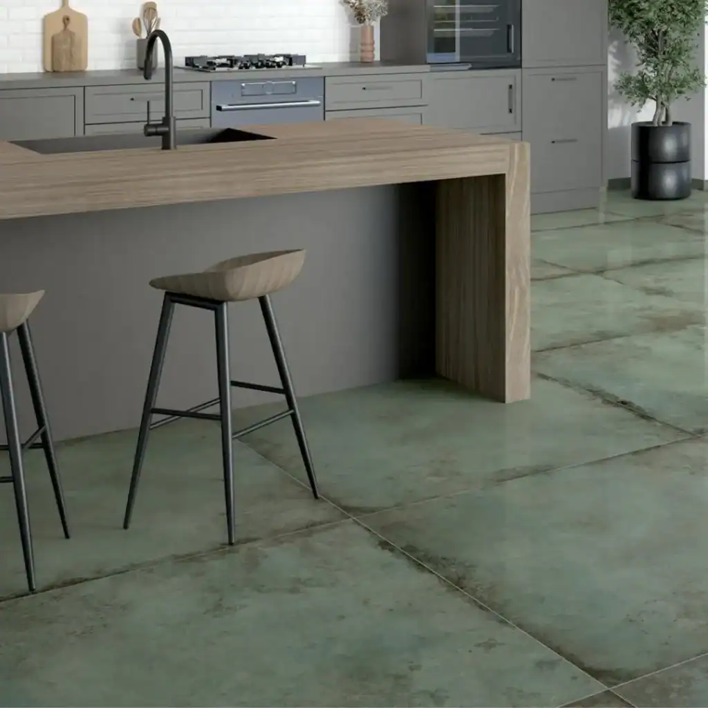 Green Metal Effect Porcelain Tile