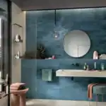 blue aged metal effect tile