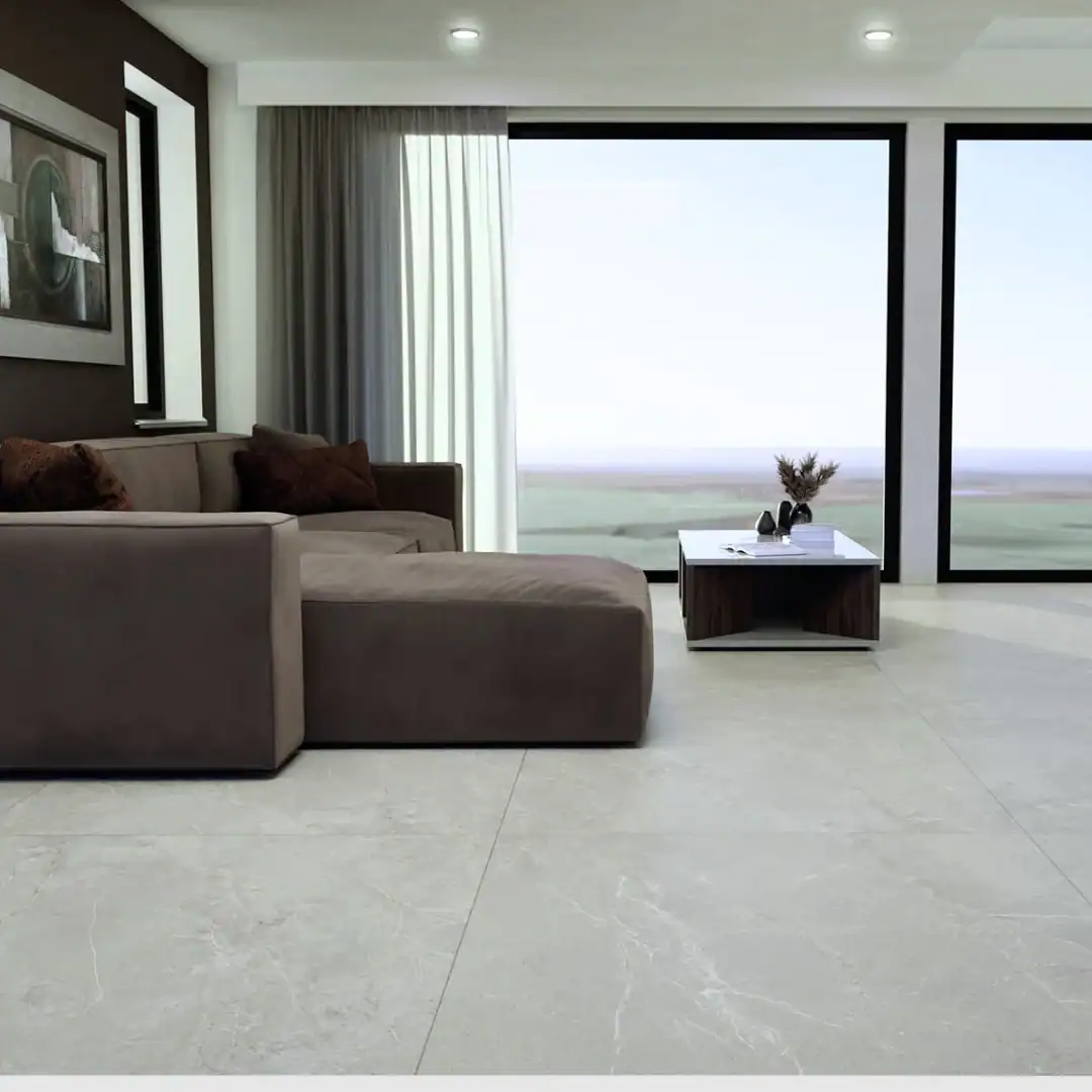 contemporary grey porcelain floor tile