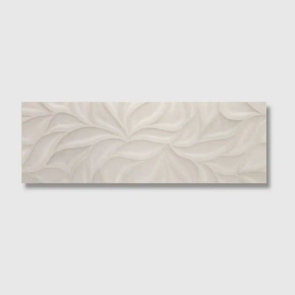 grey leaves relief tile