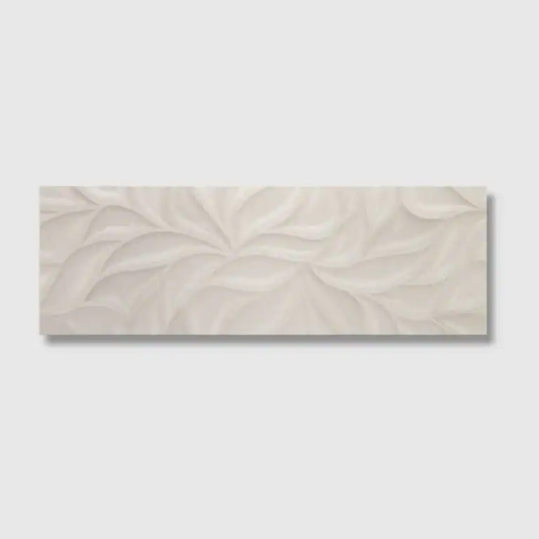 grey leaves relief tile