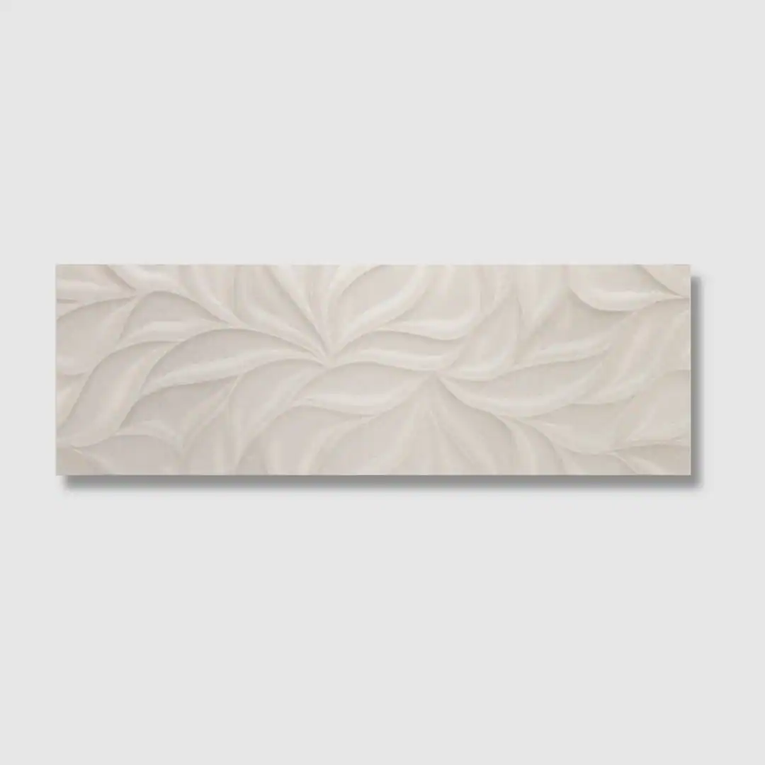 grey leaves relief tile