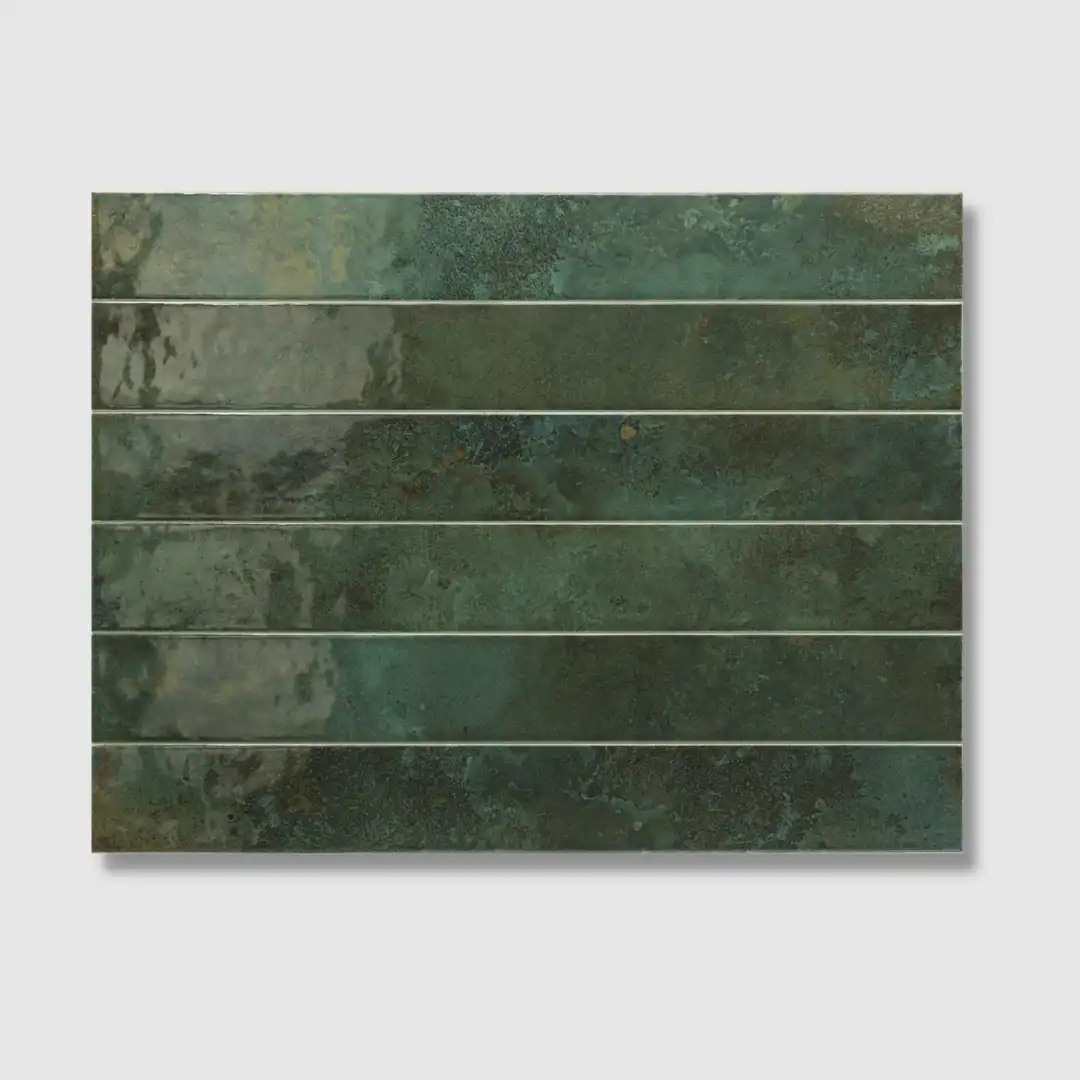 green glossy ceramic tile