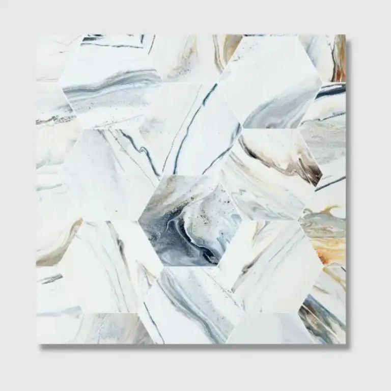 Blue Marble Hexagonal Tile