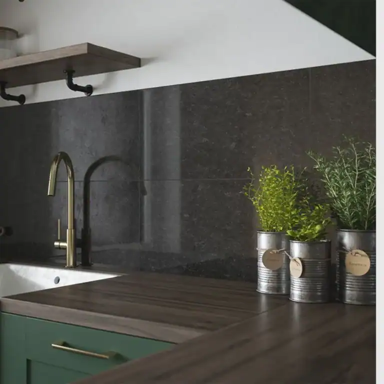 Contemporary Black Polished Tile