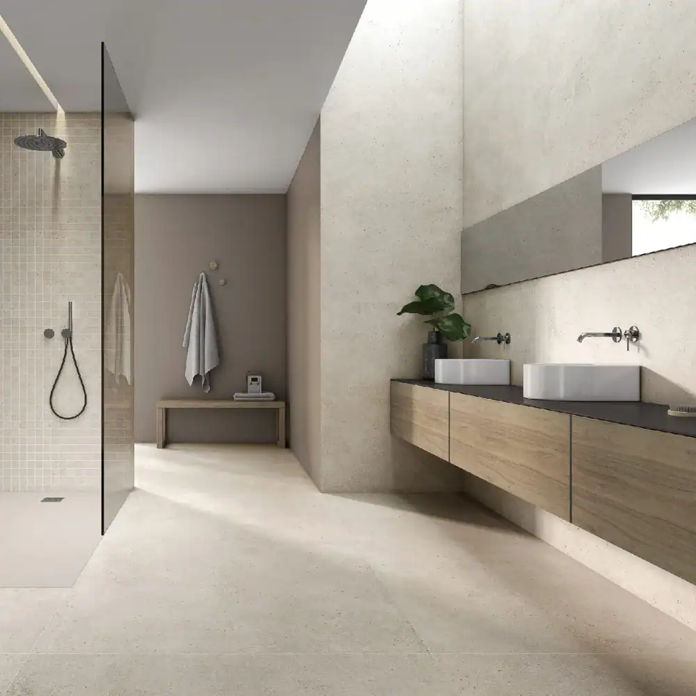 Warm Scandi Floor Tile in Porcelain