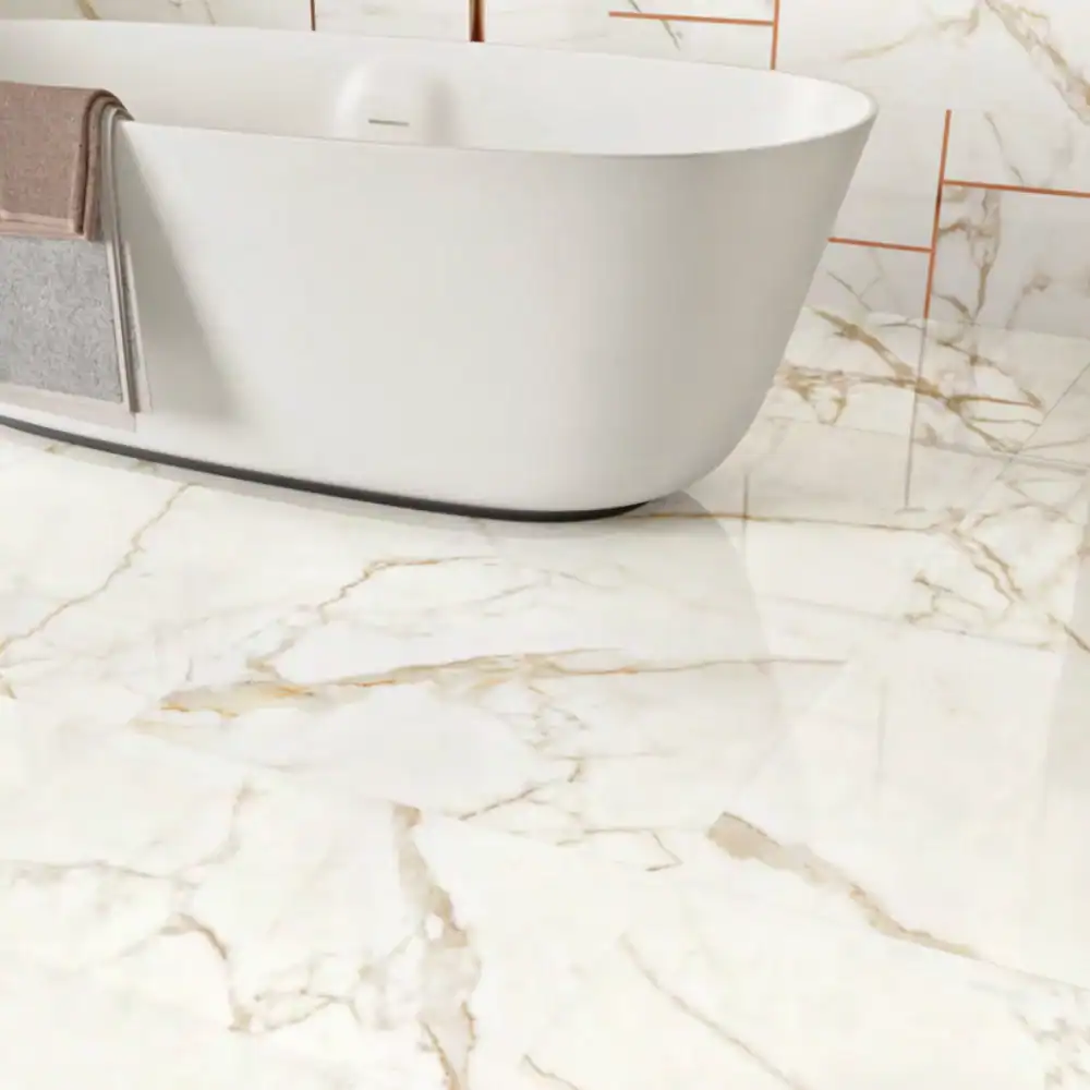 marble floor tile with gold veins