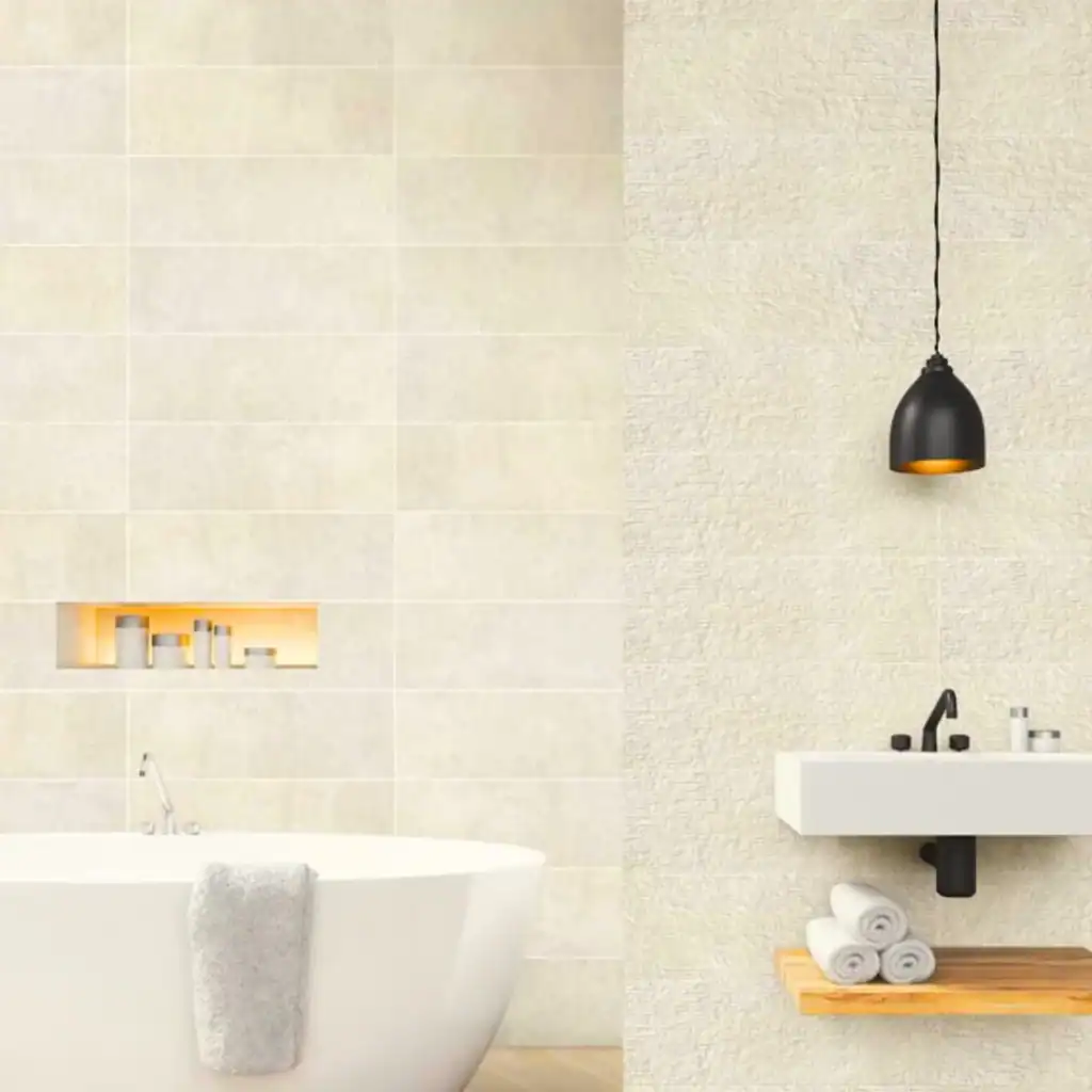 beige textured wall tile