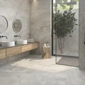 silver travertine matt tile
