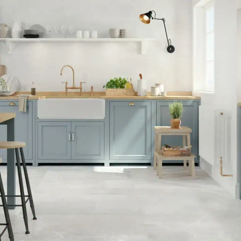 white veined stone tile