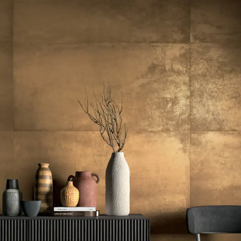 orange metal effect tile