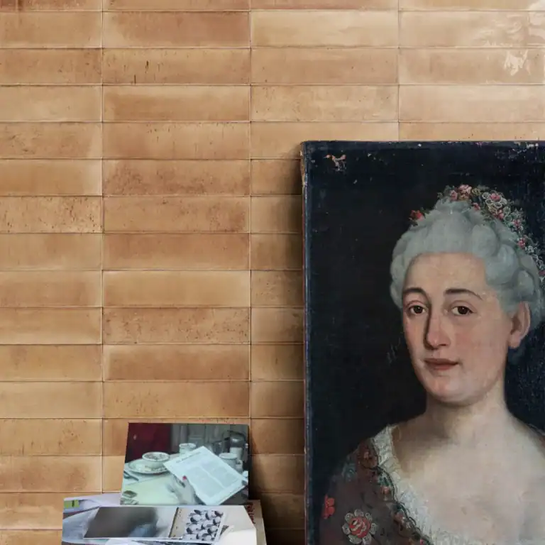 pink handmade effect porcelain tile