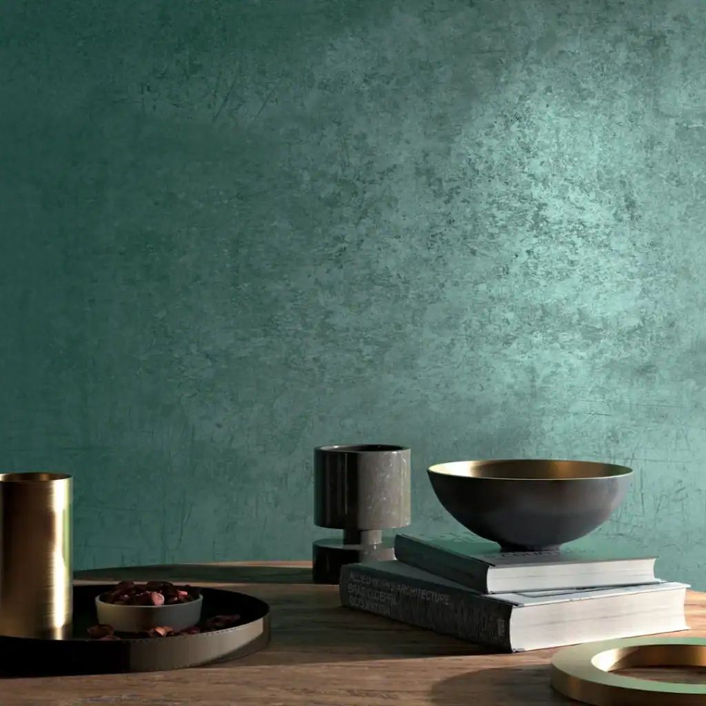 aged green metal effect tile