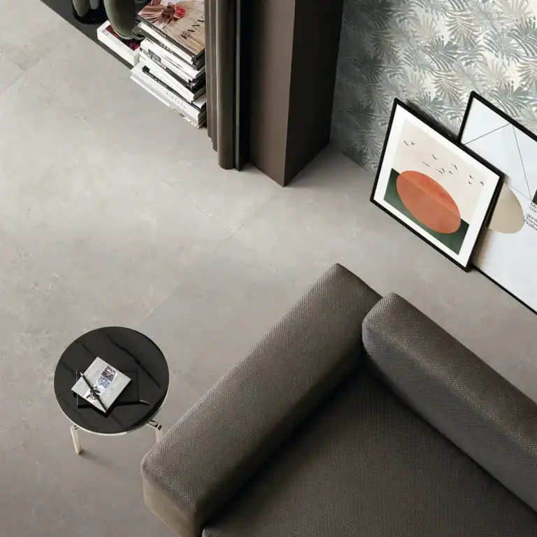 light grey concrete effect porcelain tile