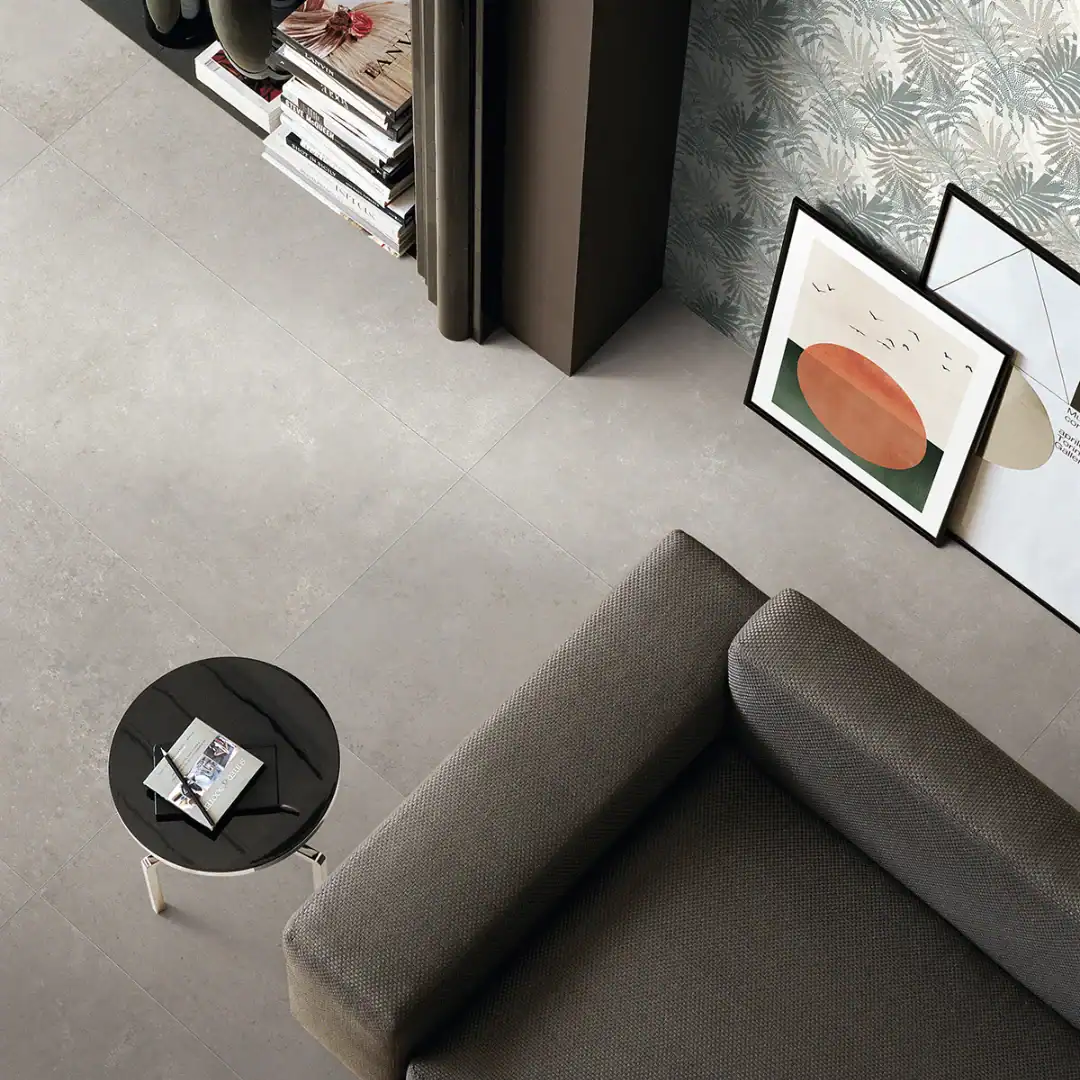 light grey concrete effect porcelain tile