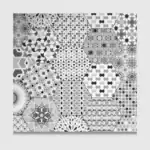 patchwork pattern hexagonal tile