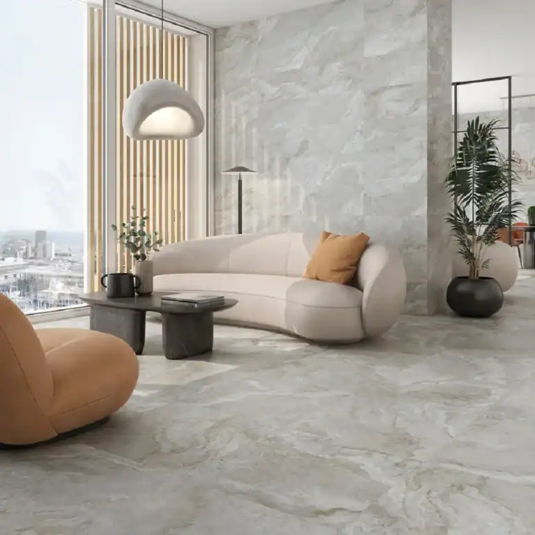 silver travertine matt tile