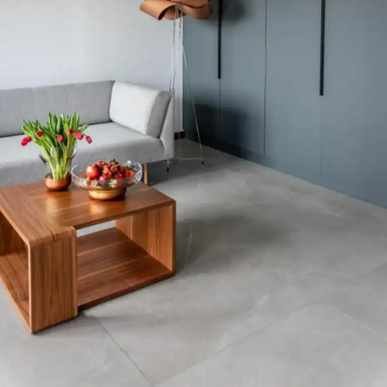 light grey rectified stone effect tile