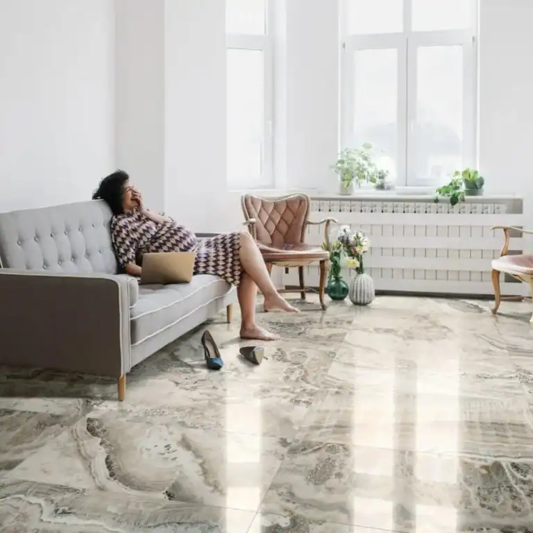 glossy marble effect porcelain tile