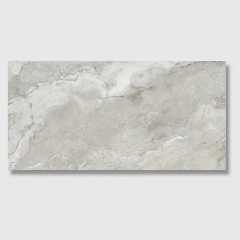 silver travertine polished tile