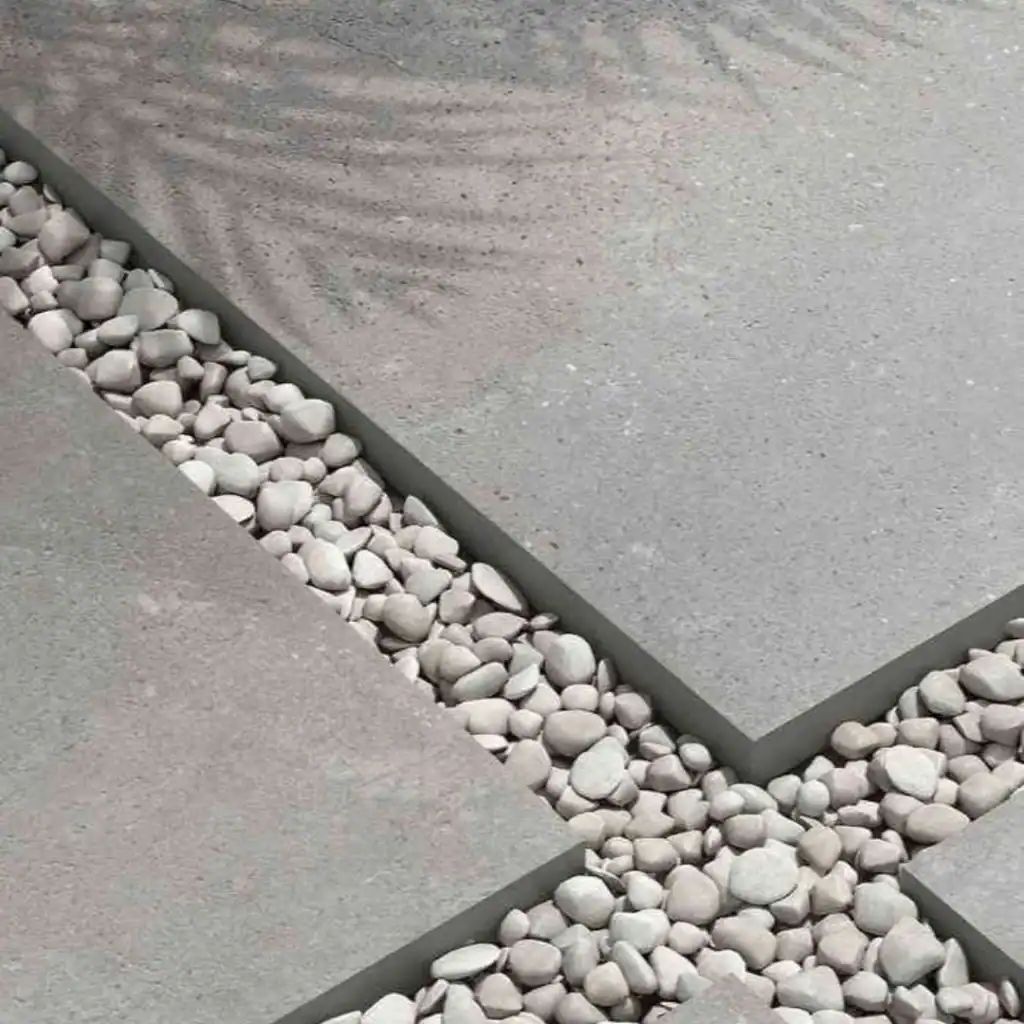 light grey rectified stone effect tile