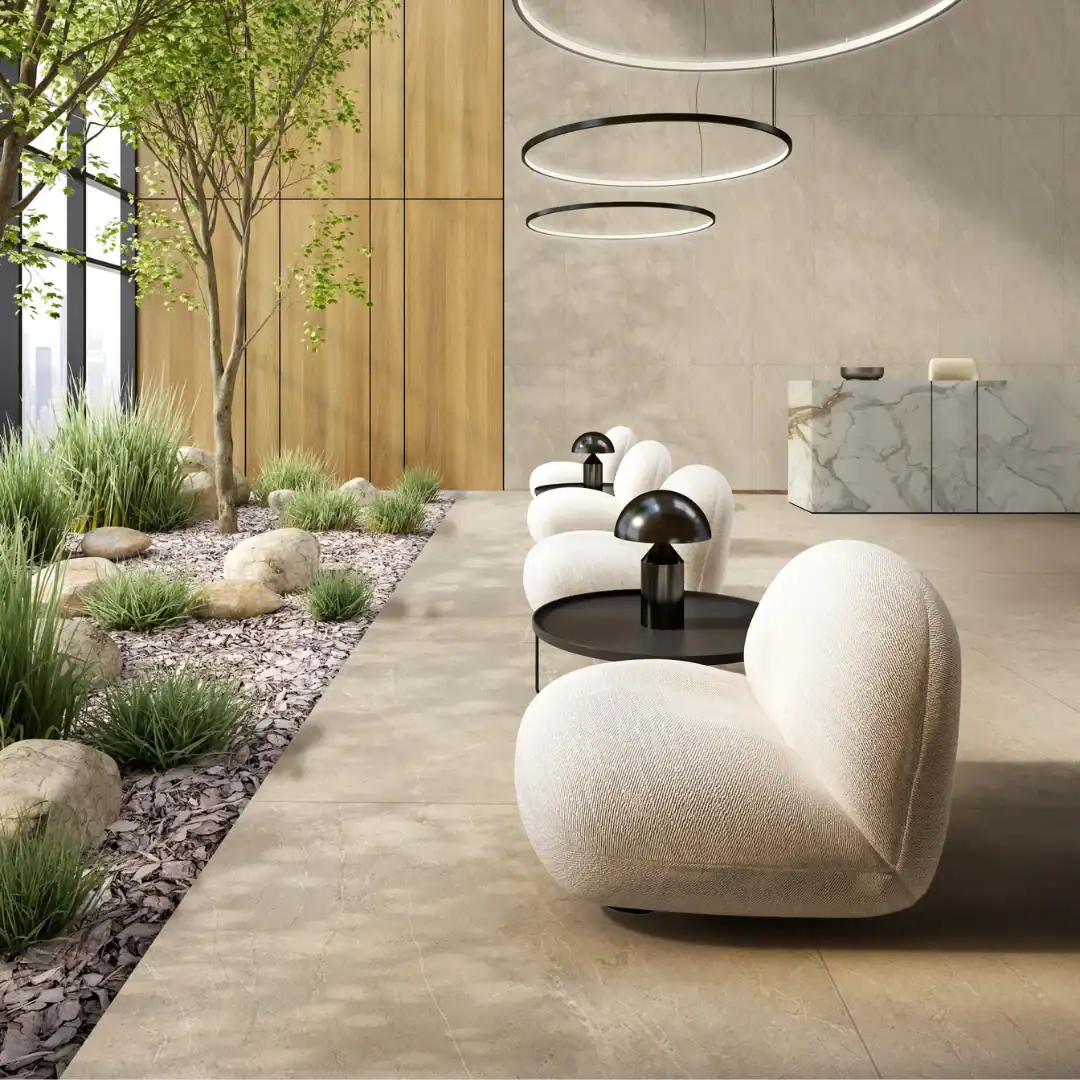 beige stone effect porcelain tile