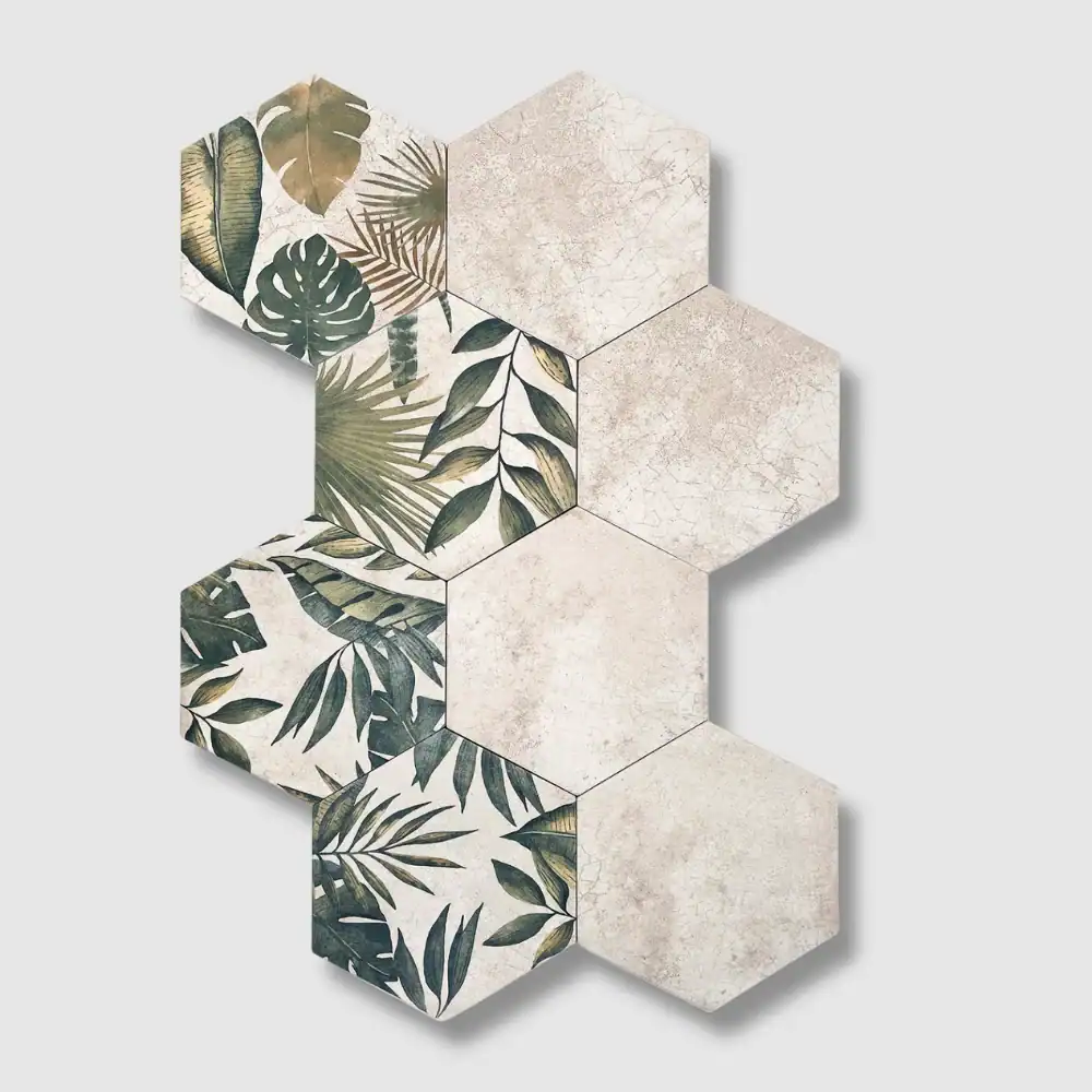 Hexagonal Patterned Leaves Tile