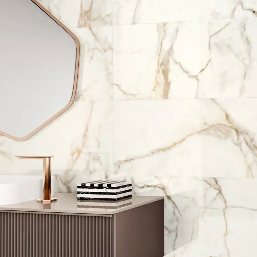 marble wall tile with gold veins