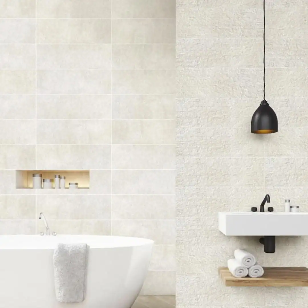 off white stone wall tile