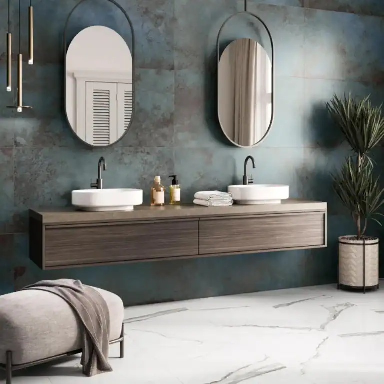 Blue Metal Effect Ceramic Wall Tile