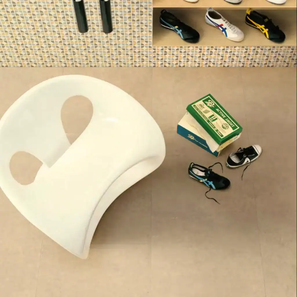 yellow concrete effect porcelain tile
