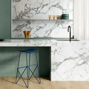Majestic M tile large marble-effect tile setting