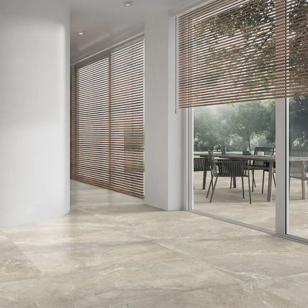 beige veined stone tile