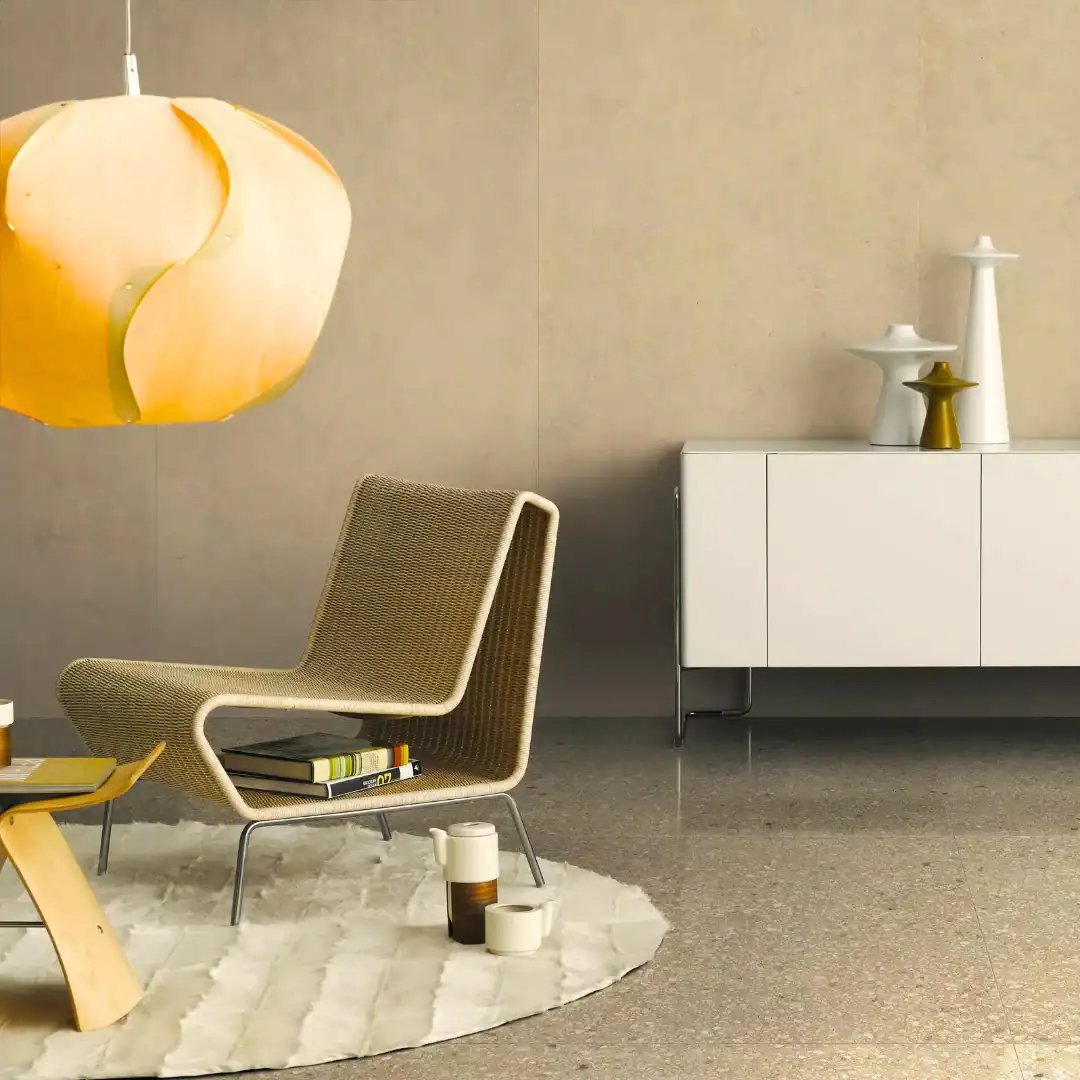 yellow concrete effect porcelain tile