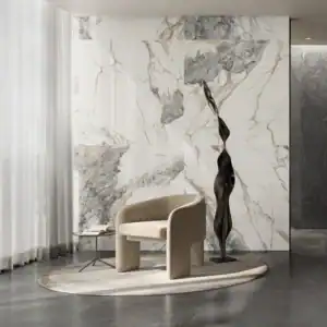 white marble effect porcelain tile